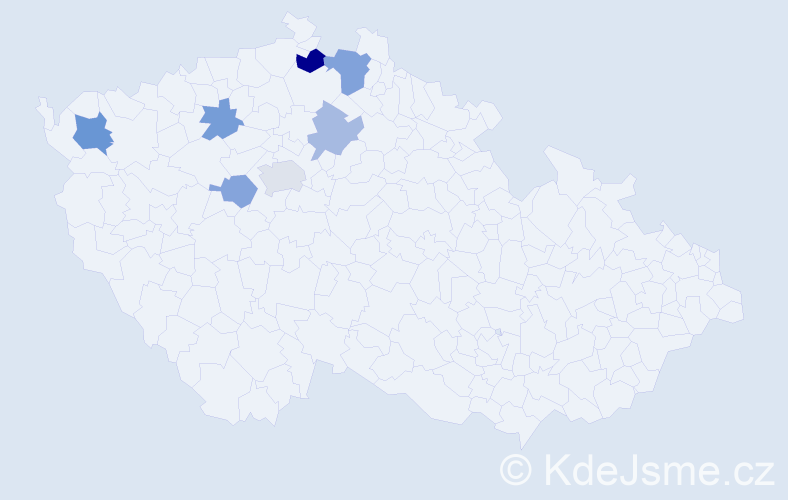 Příjmení: 'Belázová', počet výskytů 11 v celé ČR