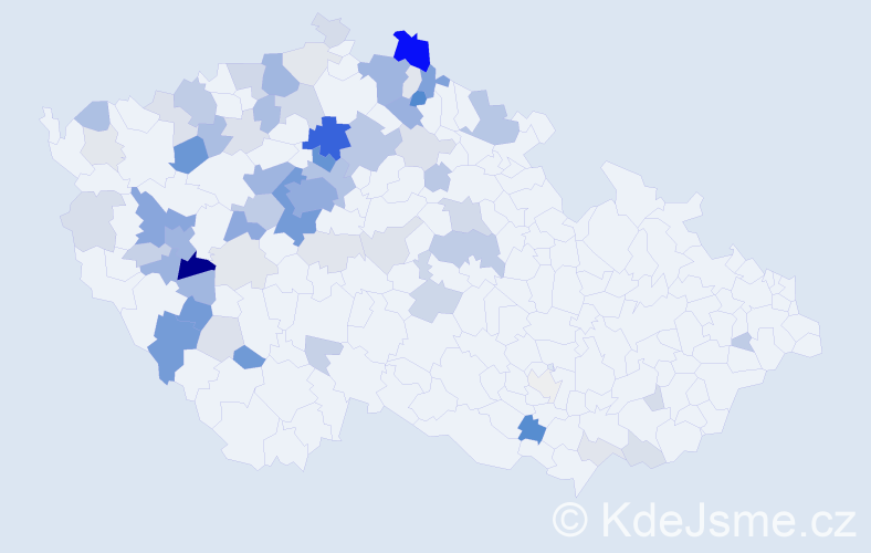 Příjmení: 'Žežulka', počet výskytů 248 v celé ČR