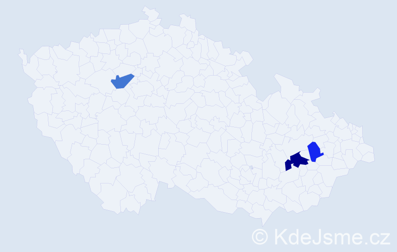Příjmení: 'Bolerazká', počet výskytů 6 v celé ČR