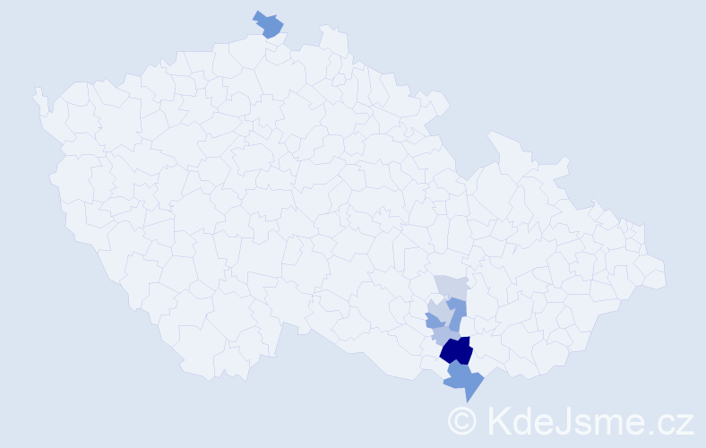 Příjmení: 'Dlapalová', počet výskytů 28 v celé ČR