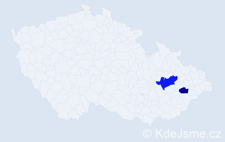Příjmení: 'Tüdösová', počet výskytů 3 v celé ČR