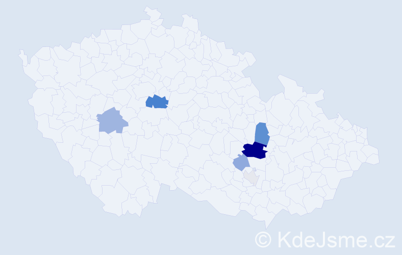 Příjmení: 'Kotrhonzová', počet výskytů 20 v celé ČR