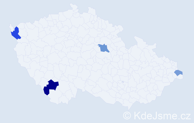 Příjmení: 'Vošková', počet výskytů 7 v celé ČR