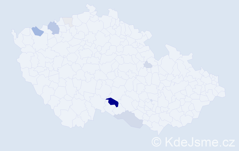 Příjmení: 'Tripal', počet výskytů 21 v celé ČR