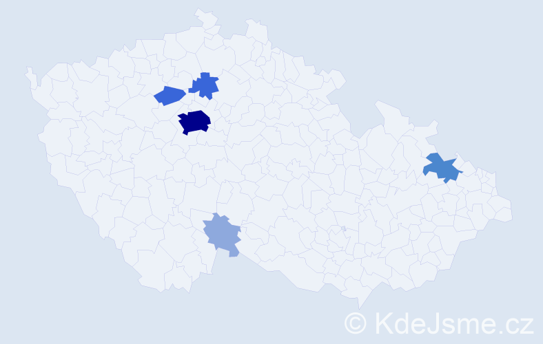 Příjmení: 'Tutr', počet výskytů 19 v celé ČR