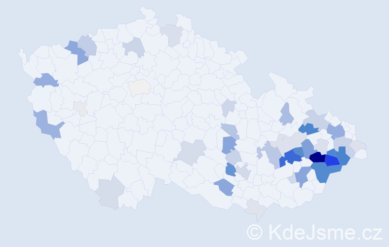 Příjmení: 'Mořkovská', počet výskytů 157 v celé ČR
