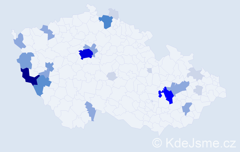 Příjmení: 'Siková', počet výskytů 78 v celé ČR