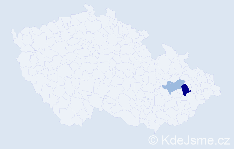 Příjmení: 'Kunatová', počet výskytů 5 v celé ČR