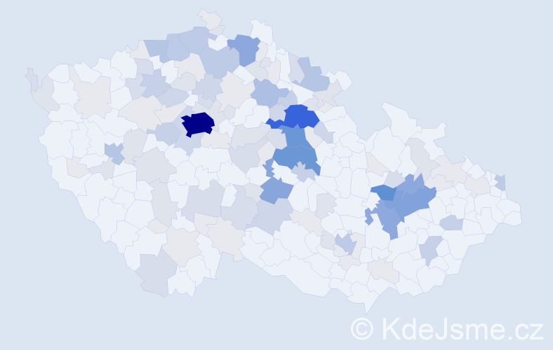Příjmení: 'Klapka', počet výskytů 430 v celé ČR
