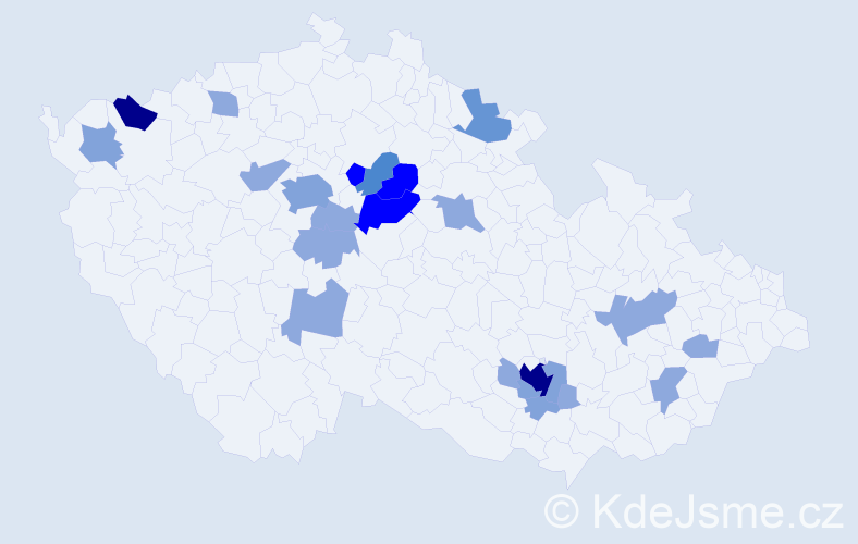 Příjmení: 'Latta', počet výskytů 60 v celé ČR