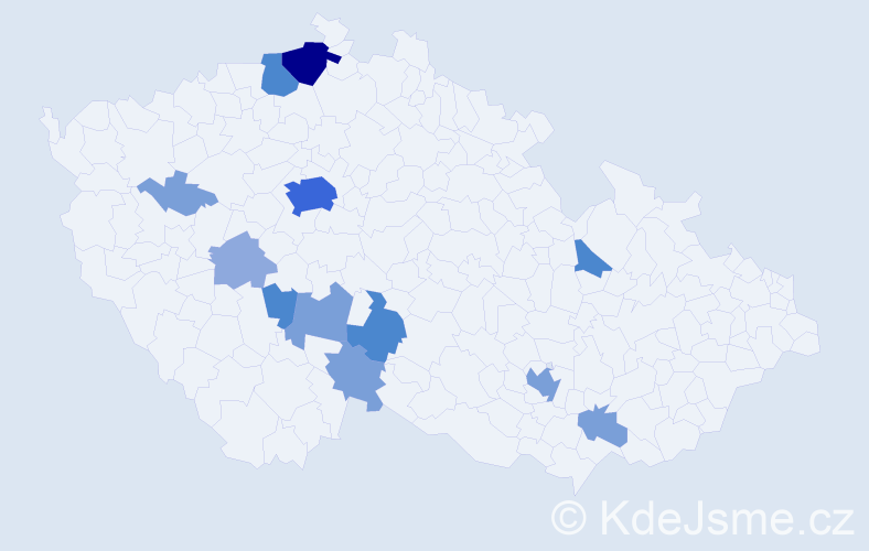 Příjmení: 'Drugová', počet výskytů 34 v celé ČR