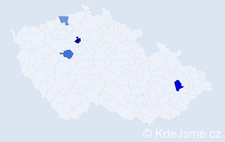 Příjmení: 'Ileková', počet výskytů 4 v celé ČR