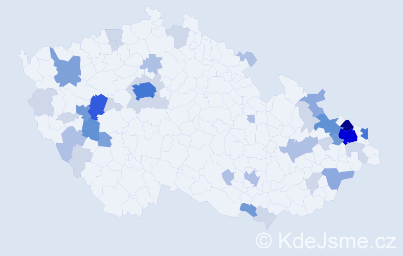 Příjmení: 'Darda', počet výskytů 129 v celé ČR