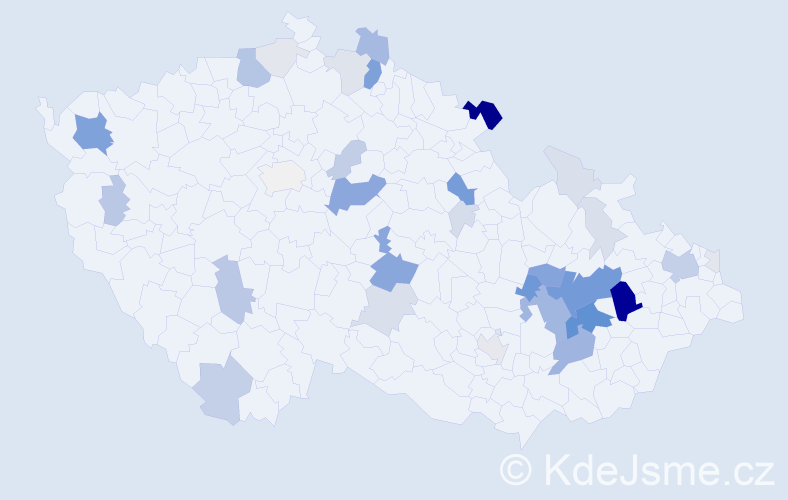 Příjmení: 'Čuri', počet výskytů 155 v celé ČR