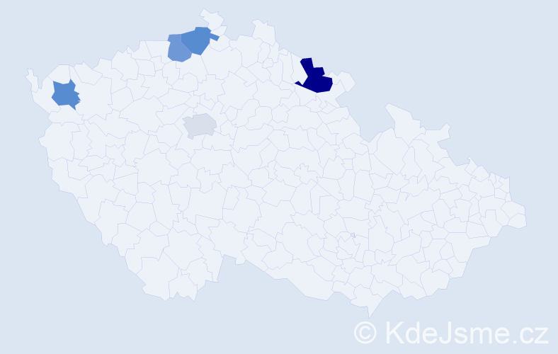 Příjmení: 'Zinga', počet výskytů 6 v celé ČR