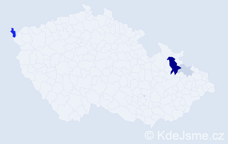 Příjmení: 'Ganzová', počet výskytů 9 v celé ČR