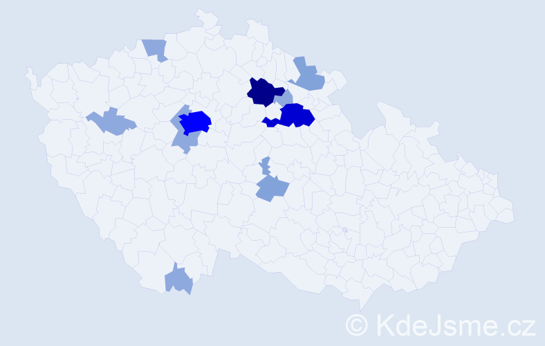 Příjmení: 'Zhouf', počet výskytů 30 v celé ČR