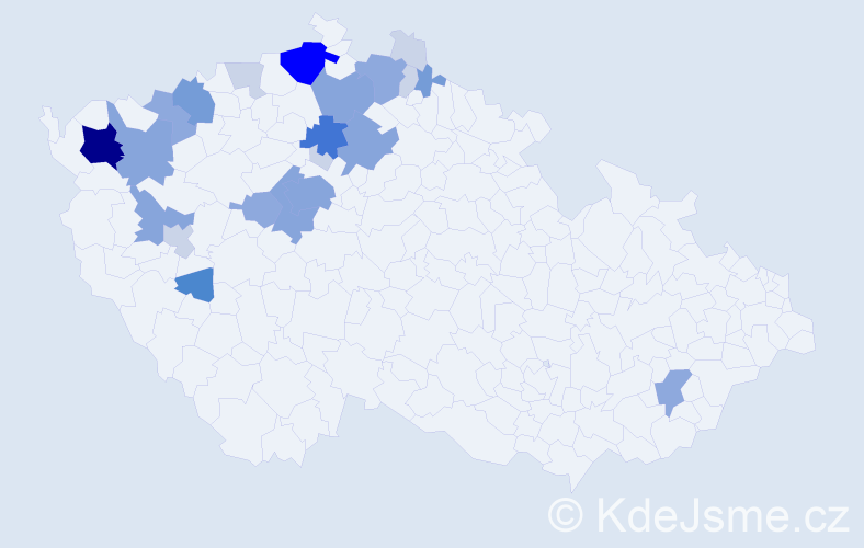 Příjmení: 'Rota', počet výskytů 75 v celé ČR