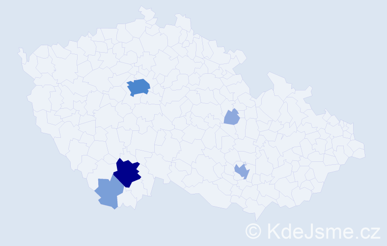 Příjmení: 'Sahan', počet výskytů 14 v celé ČR