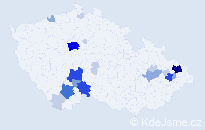 Příjmení: 'Vosol', počet výskytů 63 v celé ČR
