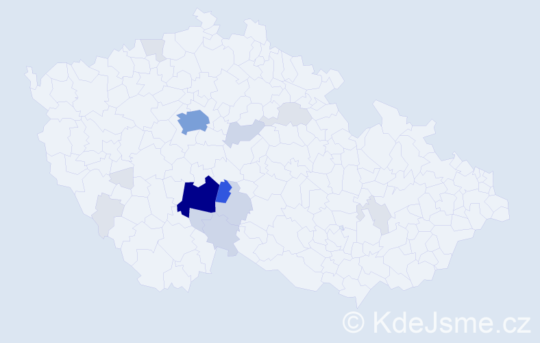 Příjmení: 'Krátoška', počet výskytů 66 v celé ČR