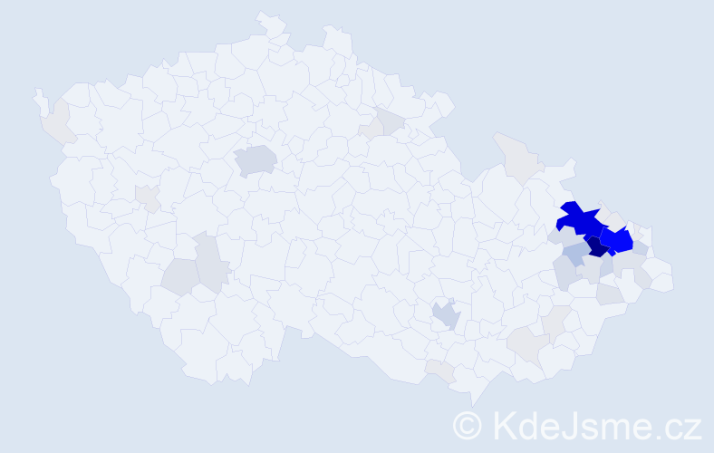 Příjmení: 'Lazecká', počet výskytů 195 v celé ČR