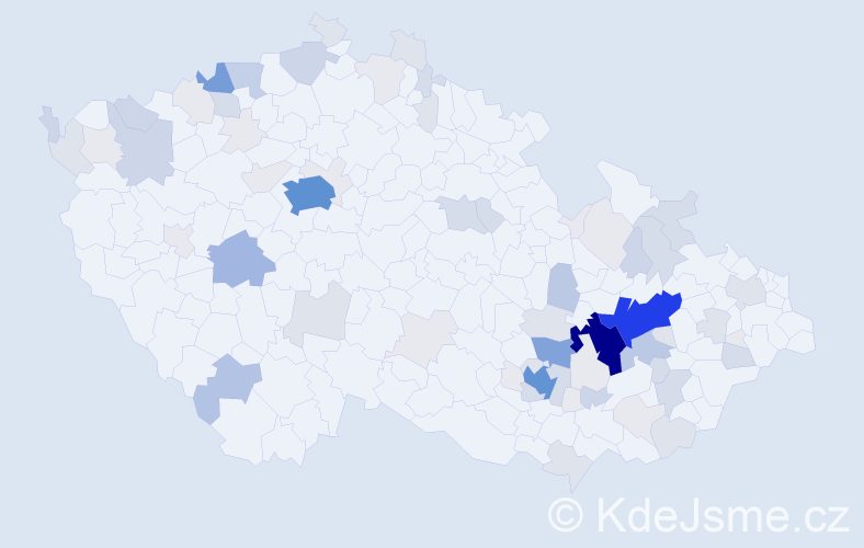Příjmení: 'Lošťák', počet výskytů 295 v celé ČR