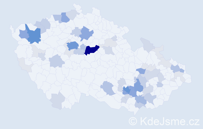 Příjmení: 'Čáslavová', počet výskytů 204 v celé ČR