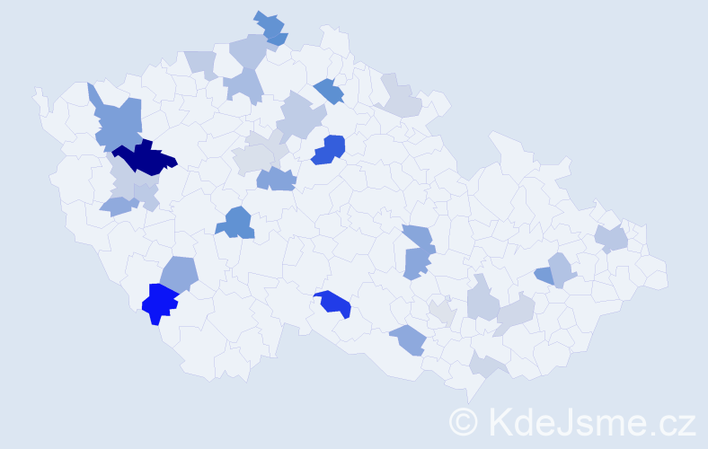 Příjmení: 'Hercik', počet výskytů 71 v celé ČR