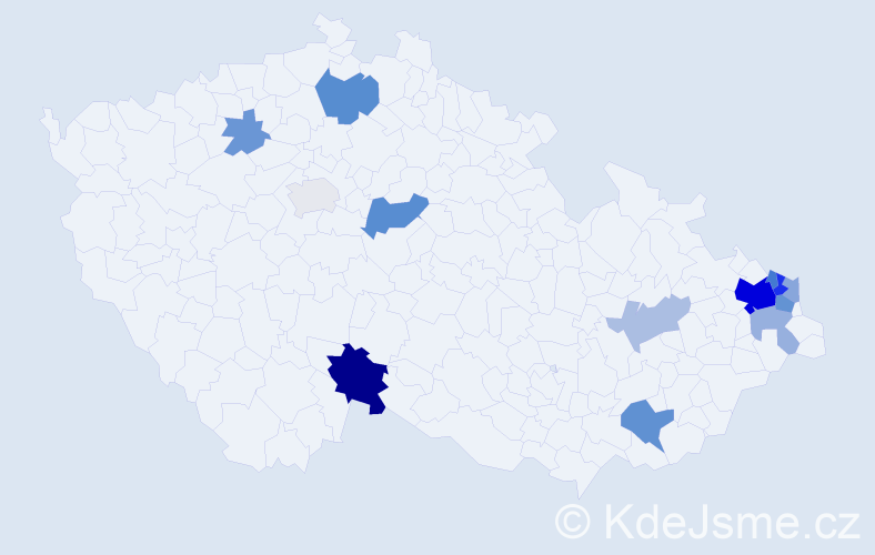 Příjmení: 'Bugaj', počet výskytů 30 v celé ČR