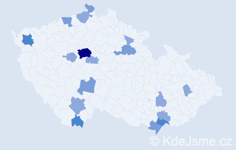 Příjmení: 'Remenárová', počet výskytů 34 v celé ČR