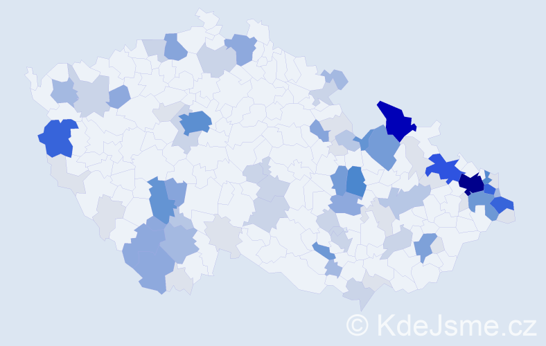 Příjmení: 'Hečko', počet výskytů 326 v celé ČR