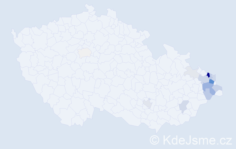 Příjmení: 'Bijok', počet výskytů 52 v celé ČR