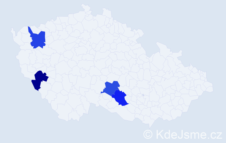 Příjmení: 'Draban', počet výskytů 4 v celé ČR