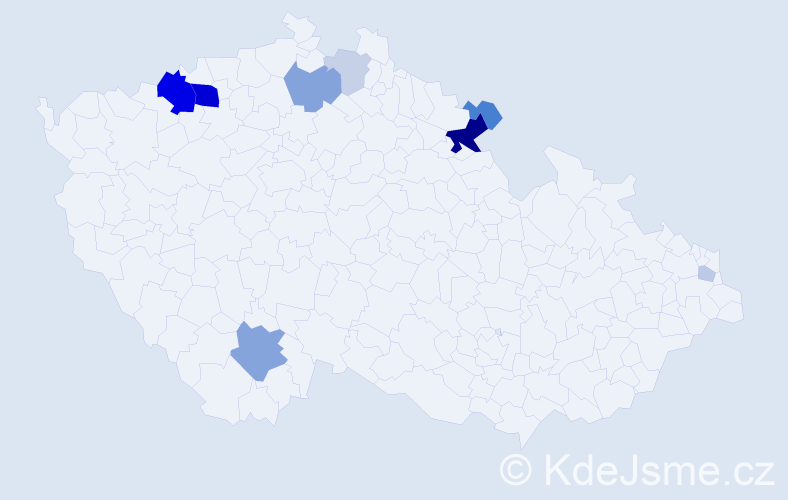 Příjmení: 'Lajer', počet výskytů 29 v celé ČR