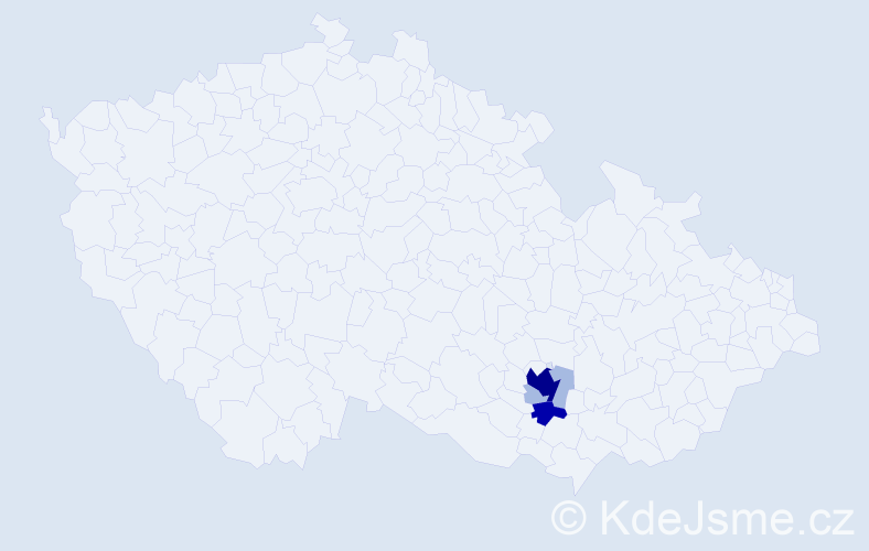 Příjmení: 'Zaplatil', počet výskytů 29 v celé ČR