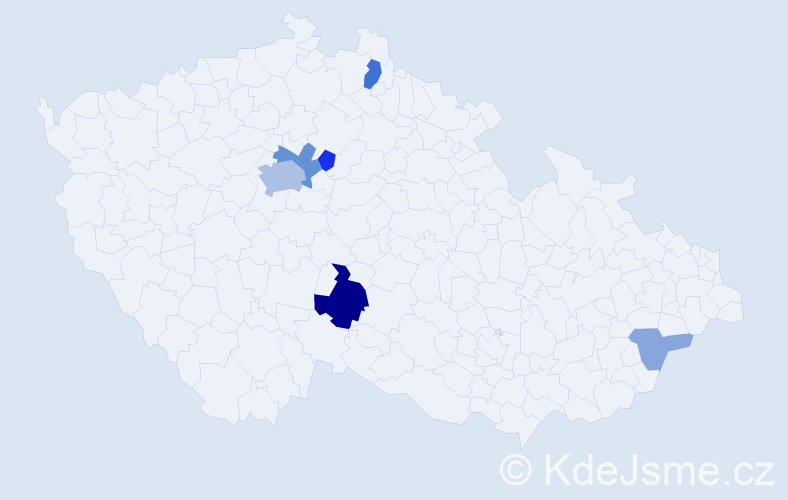 Příjmení: 'Gecková', počet výskytů 15 v celé ČR