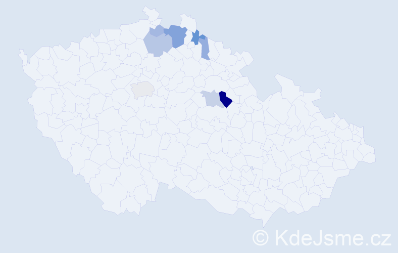 Příjmení: 'Fidrhel', počet výskytů 21 v celé ČR