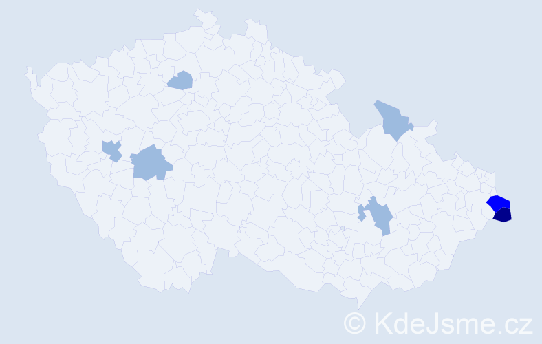 Příjmení: 'Mrazková', počet výskytů 12 v celé ČR