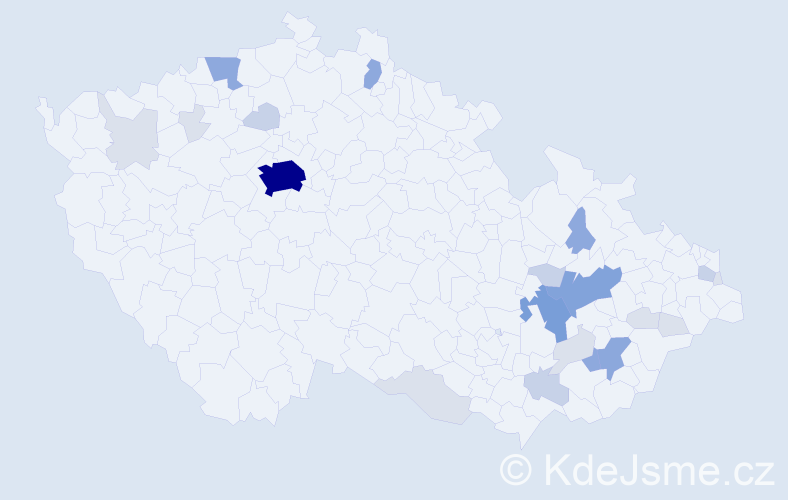 Příjmení: 'Skokánek', počet výskytů 73 v celé ČR
