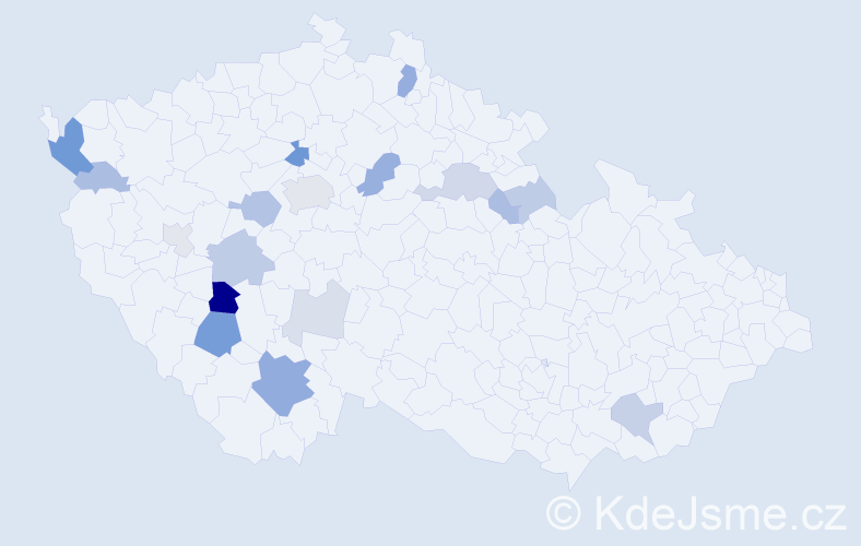 Příjmení: 'Mls', počet výskytů 45 v celé ČR