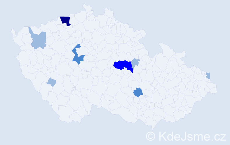 Příjmení: 'Ivanisková', počet výskytů 15 v celé ČR