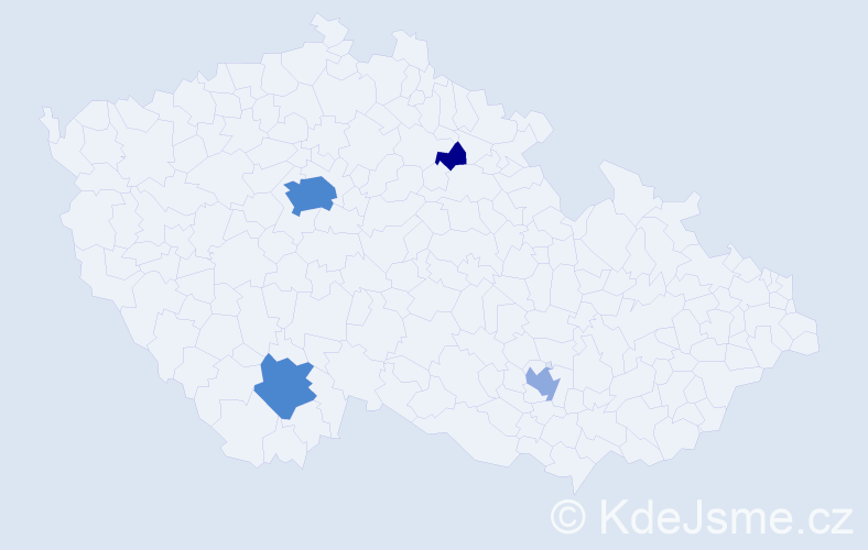Příjmení: 'Mešejdová', počet výskytů 10 v celé ČR