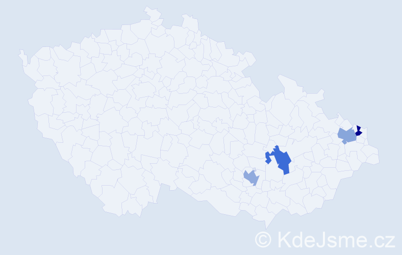 Příjmení: 'Mikulaško', počet výskytů 4 v celé ČR