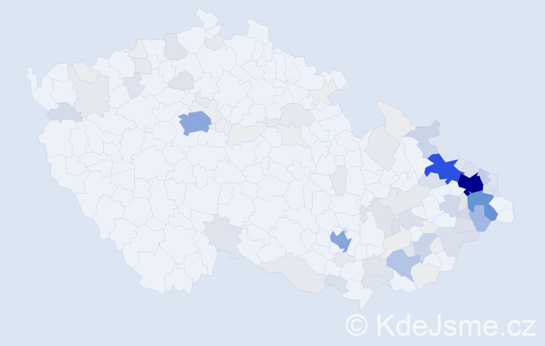 Příjmení: 'Fajkus', počet výskytů 390 v celé ČR