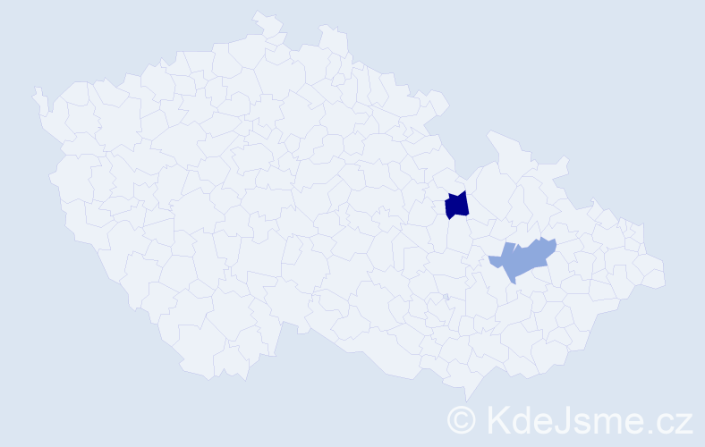 Příjmení: 'Hagemann', počet výskytů 2 v celé ČR