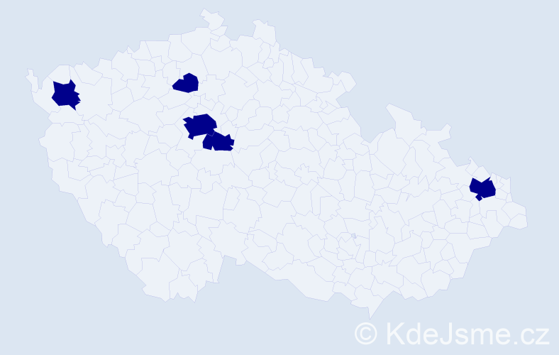 Příjmení: 'Kozlowská', počet výskytů 5 v celé ČR
