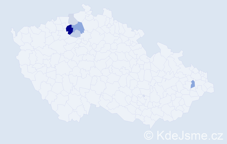 Příjmení: 'Durček', počet výskytů 19 v celé ČR