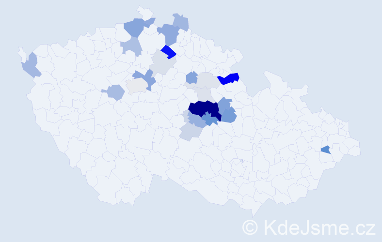 Příjmení: 'Trpkoš', počet výskytů 63 v celé ČR