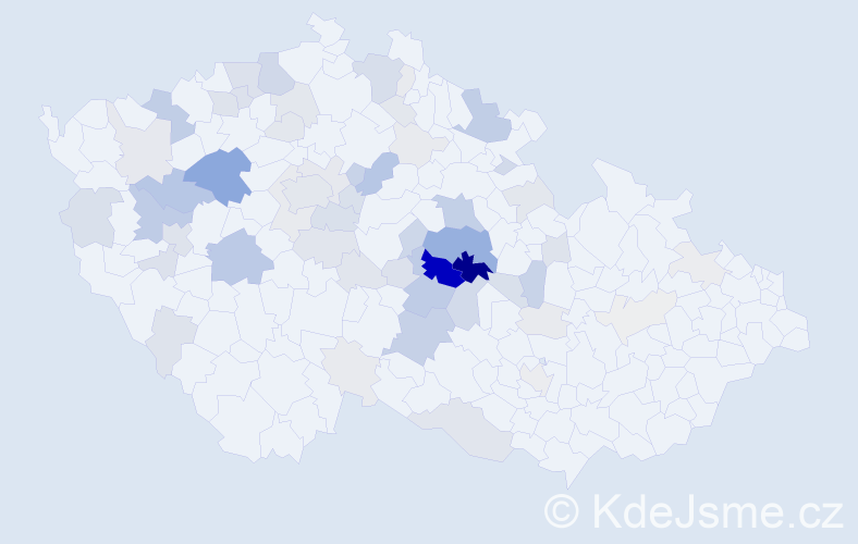 Příjmení: 'Lédl', počet výskytů 229 v celé ČR